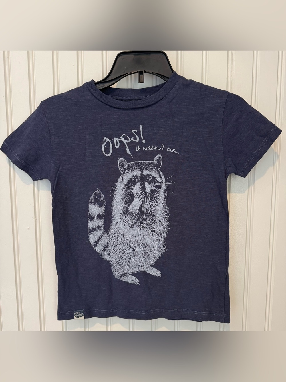 Kids Navy Raccoon Graphic Tee